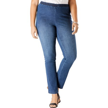 Roaman's Denim 24/7 - Roaman's Denim 24/7 Plus Size Straight-leg Pull ...