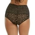 thumbnail image 2 of Hanky Panky Cross Dyed Leopard Retro V-kini (7J2121),Large,Black/Praline, 2 of 5