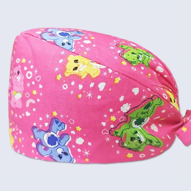Gorro de enfermera con estampado Floral, gorro sanitario Bouffant con banda para el sudor, gorros de enfermería con estampado de dibujos animados, gorro de Navidad
