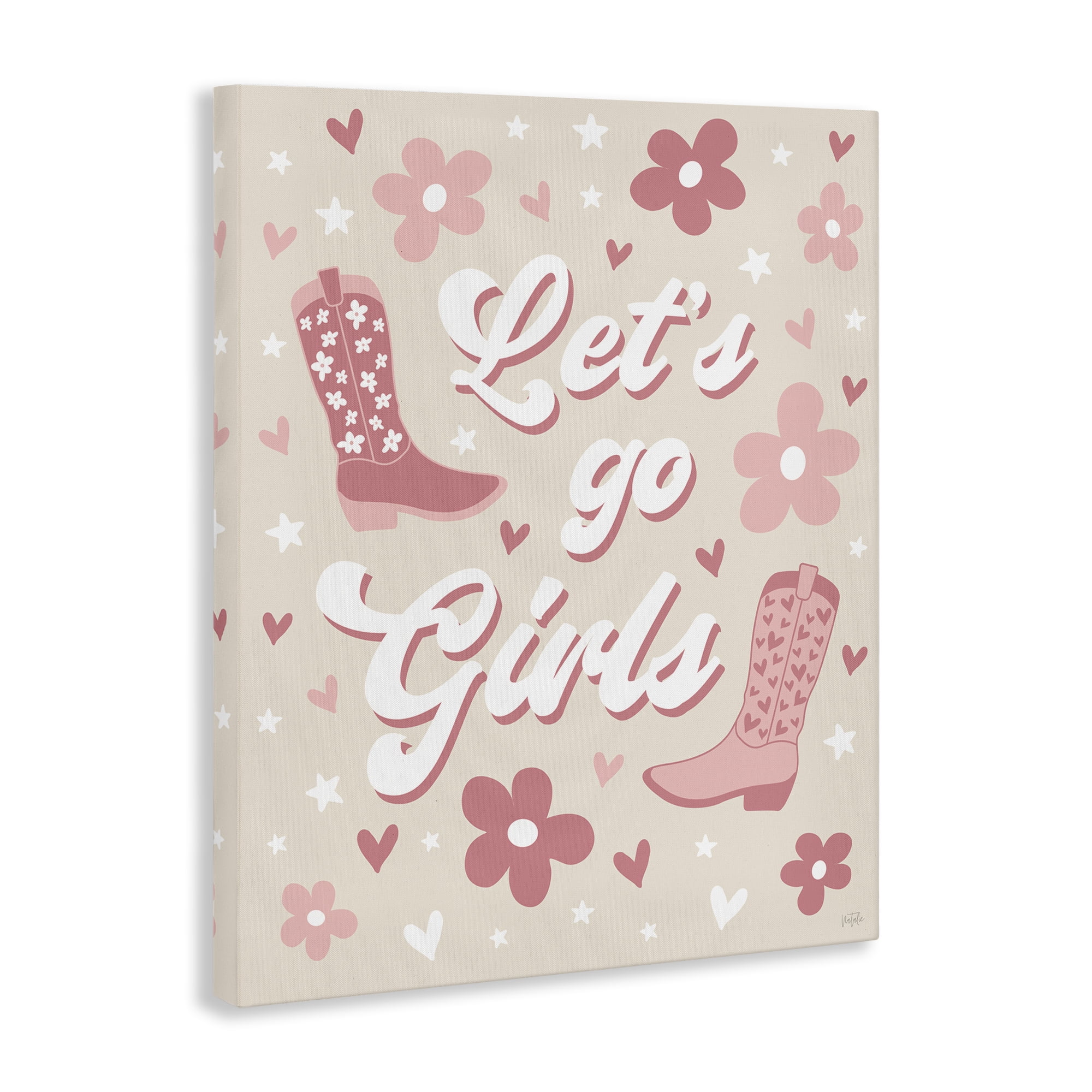 Stupell Industries Groovy Let's Go Girls Entertainment Painting Wrapped Canvas Art Print Wall Art, 36 x 48