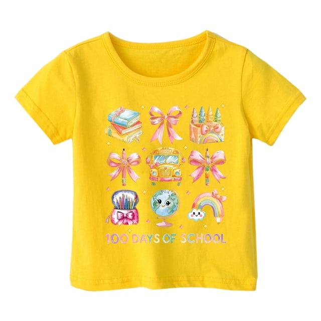 MEZZALL T-Shirts de Mode pour Garçons et Filles, Décontractés, Imprimés, Col Rond, Manches Courtes, Classiques, 3-4 Ans