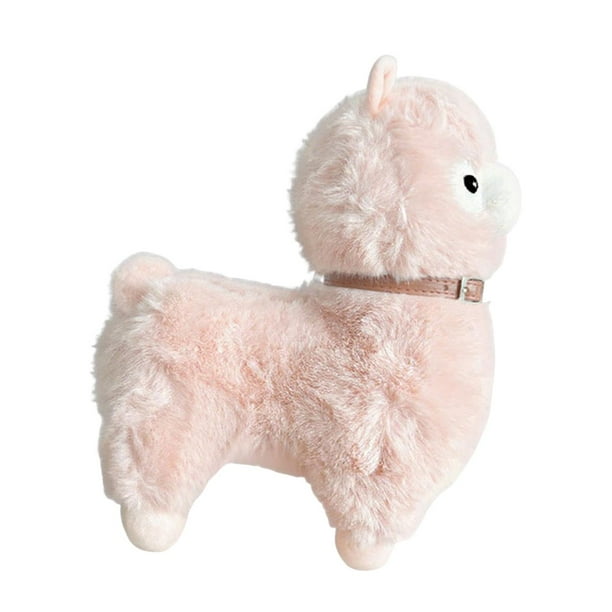 Muñeco de peluche de alpaca para decoración de habitación, coleccionable, adorable y encantador, con sonido de tintineo, para niños, niñas, niños y Rosa