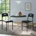 thumbnail image 3 of Stackable Dining Chairs Set of 2,Chair with Metal Legs a,Waterproof & Stain-Resistant,Suitable for Outside,Office,Living Room, Easy Assembly,Black, 3 of 7