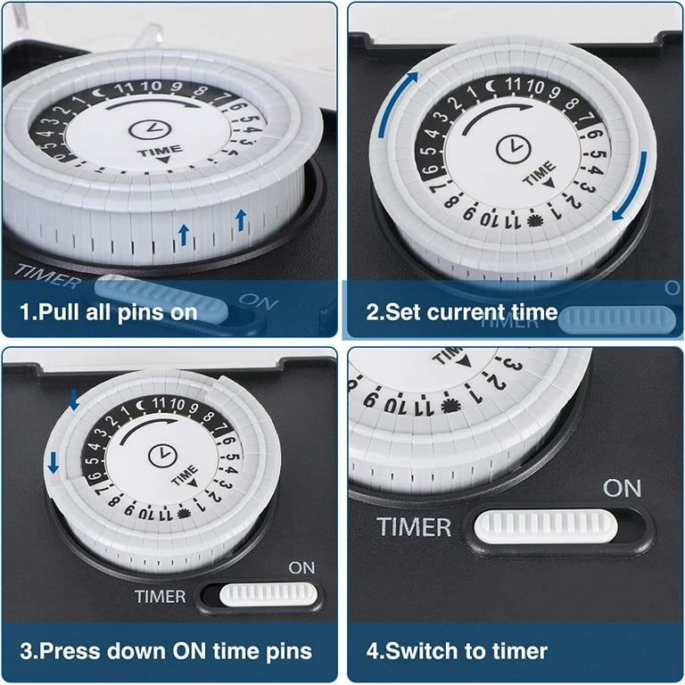 DEWENWILS 24-Hour Programmable Digital Timer Outlet, Plug in Outlet Timer,  Indoor Light Timer with 1 Polarized Outlet for Light, Lamp,Fan, Aquarium –  Dewenwils