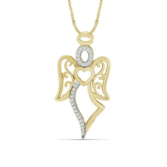 JewelersClub Chain Necklace for Women 14K Gold Plated Silver White Diamonds