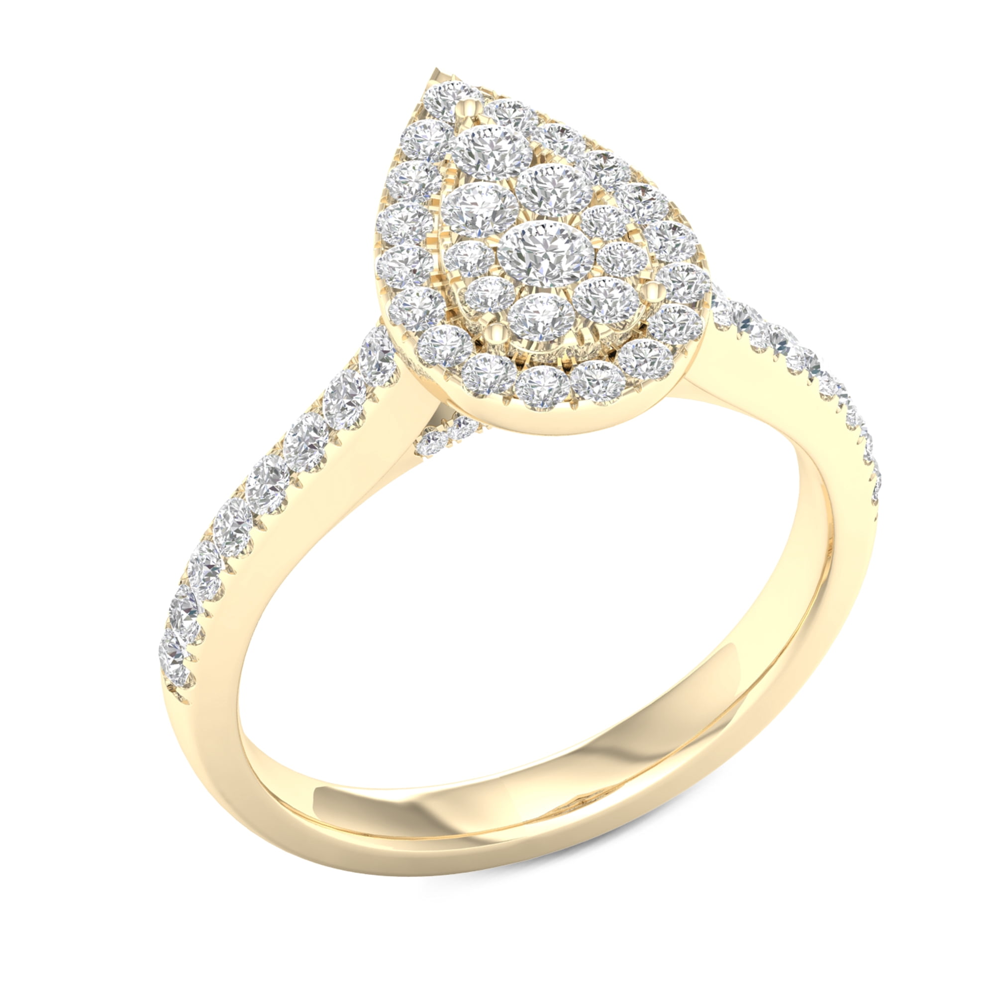 3/4 Carat T.W. Diamond 10kt Yellow Gold Pear-Shape Composite Engagement Ring
