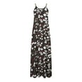 thumbnail image 3 of QLEICOM Women's Summer Casual Floral Printed Bohemian Spaghetti Strap Floral Long Maxi Dress with Pockets Boho Printed Hoop Sling Beach Long Dress Dark Gray A S, US Size: 4, 3 of 4