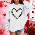 thumbnail image 4 of Sudadera con capucha y estampado de corazón de San Valentín, sudadera de manga larga para niños y niñas, chaqueta para niñas de talla mediana y grande., 4 of 7