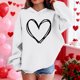 thumbnail image 4 of Sudadera con capucha y estampado de corazón de San Valentín, sudadera de manga larga para niños y niñas, chaqueta para niñas de talla mediana y grande., 4 of 7