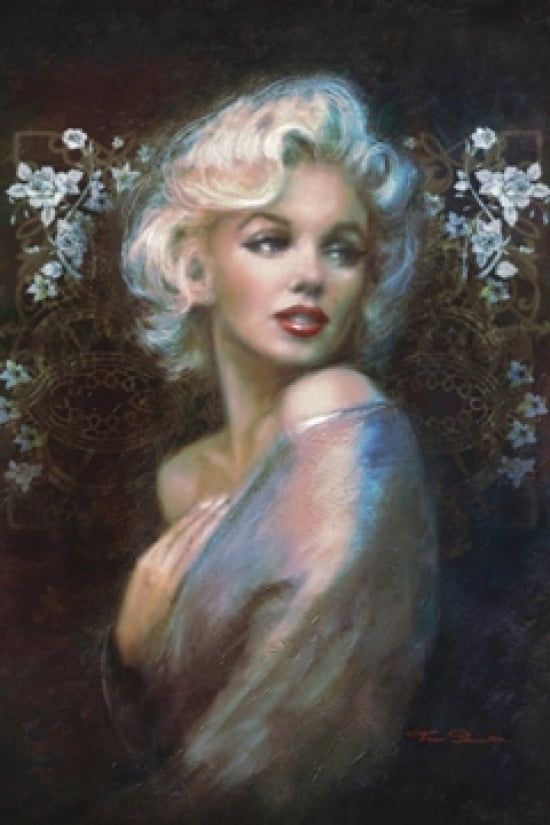 Marilyn Monroe Portrait Pink Gum Art Silk poster 24x36inch 
