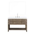 thumbnail image 2 of Grey Oak Single Bath Vanity 48 In. W X 22 D, White Quartz Counter, Faucet, 46 Mirror - Modern Bathroom Accessory In., Surface, Furniture, 2 of 7