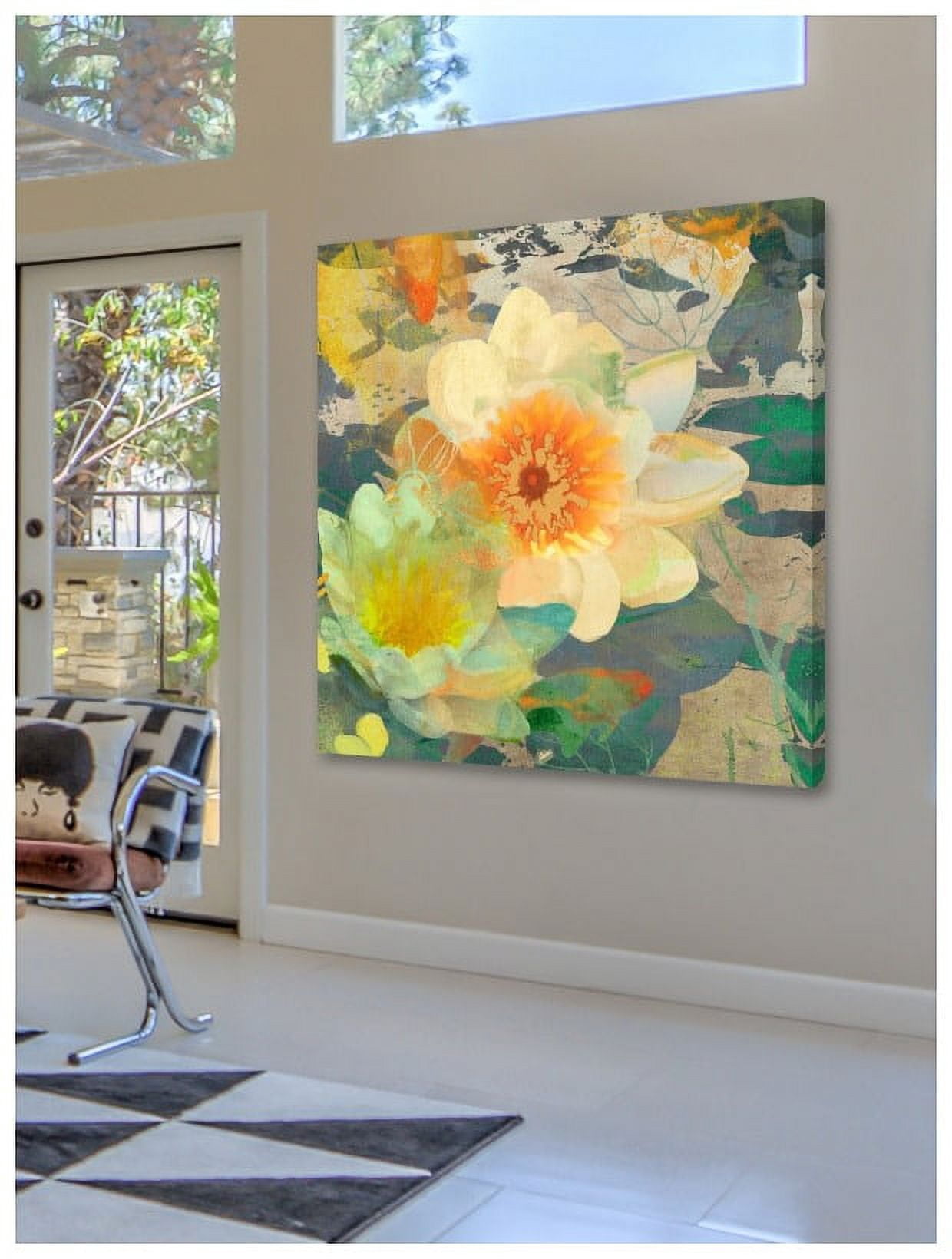 "Lilies under a Bridge" Painting Print on Wrapped Canvas