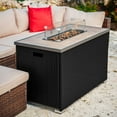 thumbnail image 4 of Phoneix 43” Propane Fire Pit Table for Outside with Lava Rocks, Weatherproof Protective Cover and Glass Windshield, Black, 4 of 9