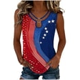 thumbnail image 3 of GERsome 4th of July Tank Tops Women's V-Neck Loose Fit Sleeveless Patriotic Summer T-Shirts Size S, 3 of 7
