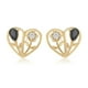 thumbnail image 1 of Aretes Dama Corazón con Flores Swarovski y Onix Oro 14K Lam dorado Unitalla, 1 of 7