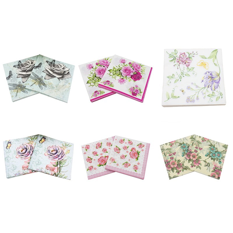 3x Single Paper Napkins For Decoupage Craft Tissue Purple Lavender Flowers M101 