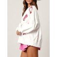 thumbnail image 4 of xiaxaixu Chandail en Molleton Ample pour Femmes Saint-Valentin Bottes en Fer à Cheval Imprimé Col Rond Manches Longues Pulls Automne Hiver Hauts Décontractés Chemises, 4 of 7