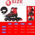 thumbnail image 4 of Nattork Boys Inline Skates for Kids Girls with Light Wheels Adjustable Red Large(US 5-8), 4 of 7