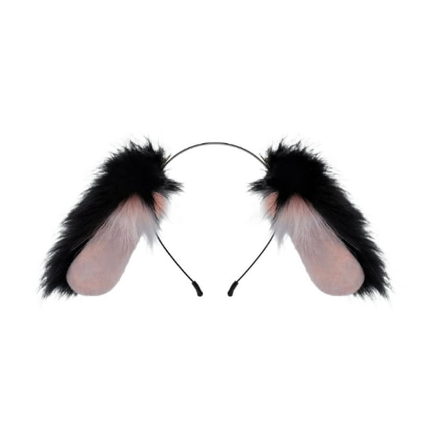 Diadema con orejas de perro Yinane para disfraz de cosplay de animales negro
