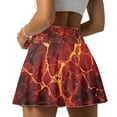 thumbnail image 4 of HELLHERO Built-in Shorts Tennis Skirt, Lava Cracks Inner Pockets 2 Side Pockets Athletic Skorts for Daily Wear Yoga Golf, 4 of 9