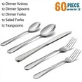 thumbnail image 6 of VeSteel 60 Piece Hammered Silverware Set for 12, Stainless Steel Flatware Cutlery Set, Includes Knives/Forks/Spoons, Dishwasher Safe, 6 of 7