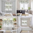 thumbnail image 6 of Eucalyptus Leaves Kitchen Curtains Sets for Windows 36 Inch Length, White Daisy Spring Floral Summer Botancial Rod Pocket Window Treatments Tier Curtains and Valances Set for Bedroom/Bathroom, 6 of 8