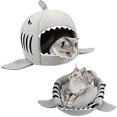 thumbnail image 1 of Cat Cave Bed Shark Pet Basket 2 en 1 Sofá y nido acogedor Cachorro cálido Saco de dormir interior Tienda de campaña para perros pequeños Gatito Conejo Hámster con cojín desmontable MFZFUKR ZYY-3061, 1 of 5