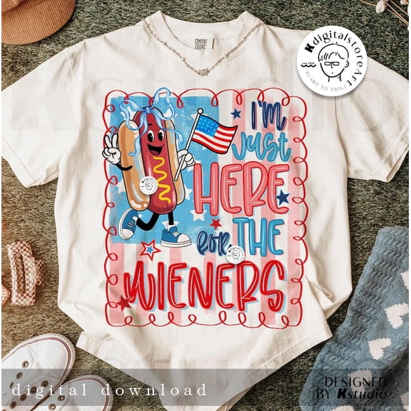 Funny 4th July I'm Here For Wiener, America USA T-shirt, America 4th July Hotdog TH1406B41