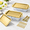 Gold-9"-2, variant on 2 Set 9" Chilled Serving Tray For Parties Withpartments Ice Party Platter Charcuteried Cold Dish Dips Tongs Fruit Seafood Vegetabl