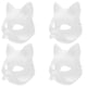 thumbnail image 5 of 4 máscaras de animales, máscara de medio gato, máscara en blanco para pintar a mano, máscara de papel para fiesta DIY, 5 of 7