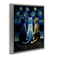 thumbnail image 4 of Stupell Industries Van Gogh Style Cats Animals Painting Gray Floater Framed Canvas Art Print Wall Art, 25 x 25, 4 of 10