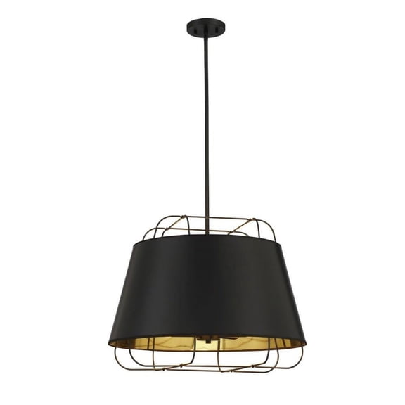 6 Light Pendant in Transitional Style 24 inches Wide By 18 inches High-Black Finish Bailey Street Home 79-Bel-4365448