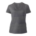 thumbnail image 1 of Playera Fruit Of The Loom para Mujer, Cuello V Manga Corta Obscuro Jaspe Gris Talla CH, 1 of 4