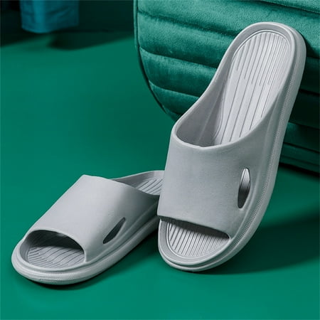 

Zunfeo Slippers Clearance for Men- Open Toe Sandals Comfy Casual Sandals Pillow Sandals Flat Slide Shoes Indoor Home Sandals Non-Slip Shoes Gray 7.5