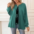 thumbnail image 3 of Lixiuxyad Womens Open Front Cardigan Women's Casual Loose Long Sleeve Solid Color Drawstring Belted Knit Cardigan Sweater Comfortable Stylish Outerwear,Green, 3 of 5