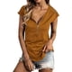 thumbnail image 1 of Camiseta de manga corta para mujer, cuello redondo, Semi cremallera, costura de encaje, versión suelta para mujer, 1 of 5