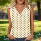thumbnail image 5 of Mujeres sin mangas Tops verano no posicionado impresión rayas cuello en V blusa casual Mujeres cuello en V Tops de verano, 5 of 6