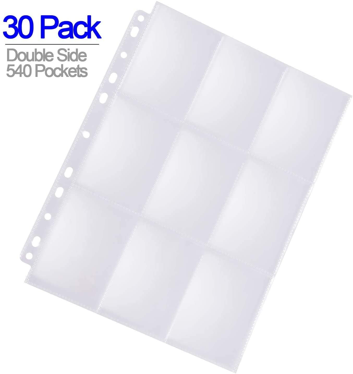 CARDALLTRY Trading Card Sleeves 540 Pockets Transparent Waterproof Game