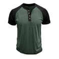 thumbnail image 3 of ZZwxWA Mens Henley Raglan Short Sleeve T-Shirt Casual Slim Fit Jersey Baseball T Shirts Workout Gym Golf Henley Tee Tops up to 65% Off, 3 of 6
