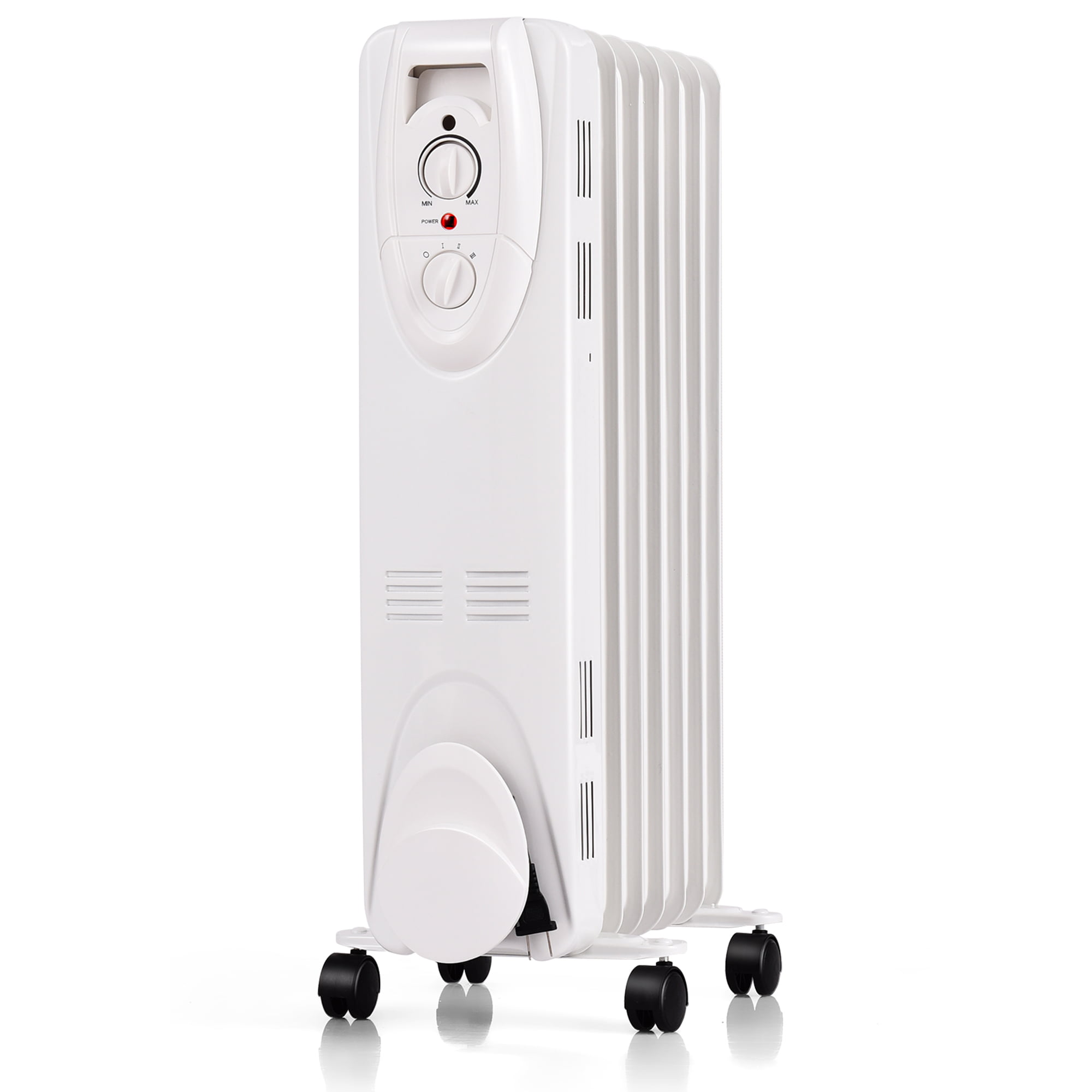 1500W Portable Electric Oil Filled Radiator Heater 7-Fin Thermostat IndoorOffice