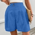 thumbnail image 5 of Tumotour Summer Linen Shorts for Women's Elastic Waist Outdoor Work Shorts Jogging Walkshort Straight-Leg Shorts, 5 of 7