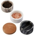 thumbnail image 5 of Creative Co-op DF0608 Marble Stacking Acacia Wood Lid Pinch Pot, Grey, 5 of 5