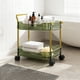 thumbnail image 5 of Carrito con ruedas de 2 niveles | Organizador de almacenamiento de plástico transparente con ruedas y asa con bloqueo | Para cocina, oficina, dormitorio y aula | 1 pieza, 5 of 6