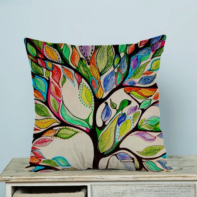 Funda de almohada de cuero preciosa ABPHQTO Árbol de la vida Protector de almohada 50x50 cm