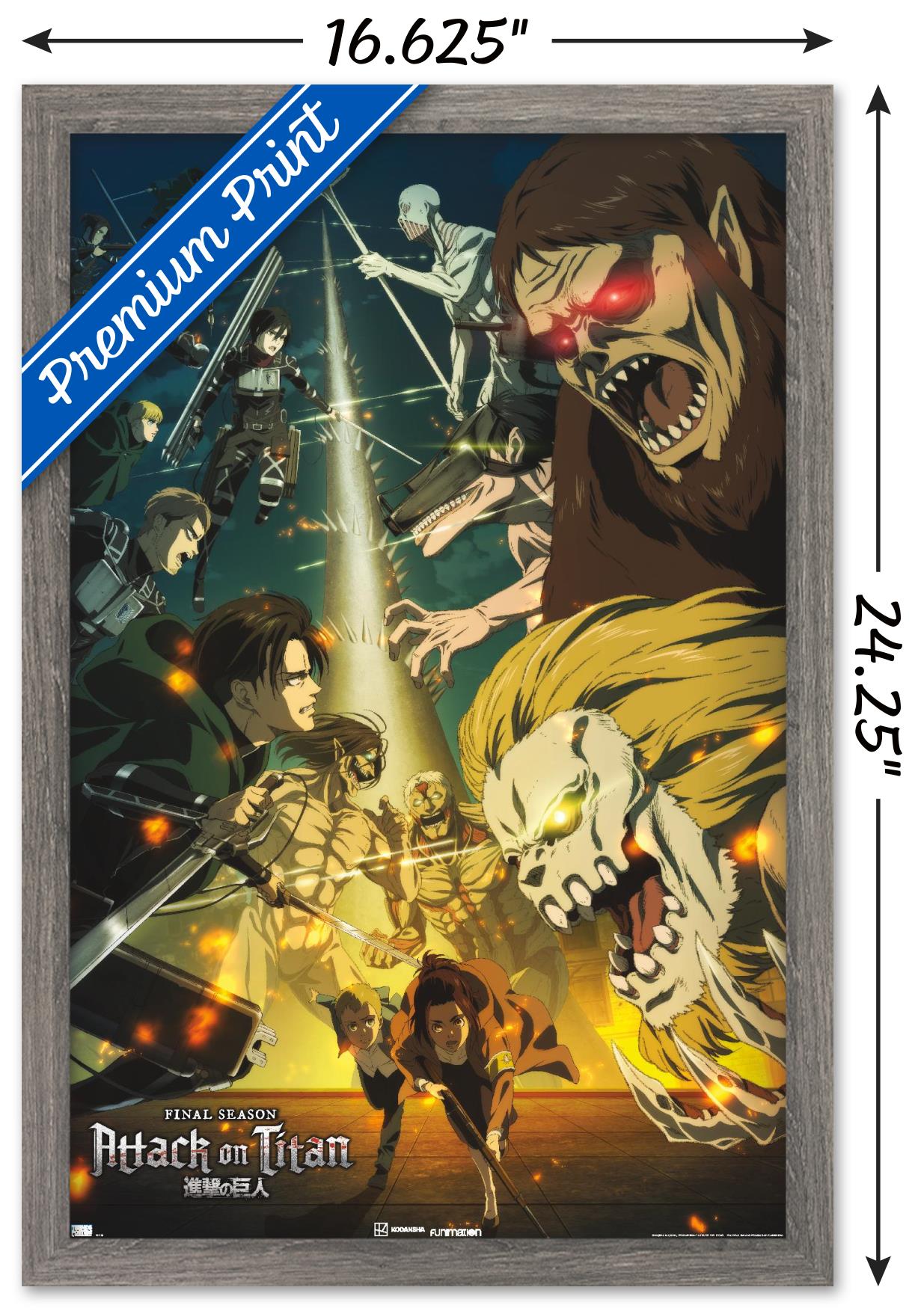 Attack on Titan: Season 4 - Key Visual 3 Wall Poster, 14.725" x 22.375" Framed