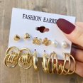thumbnail image 1 of Juego de pendientes de perlas de Color dorado bohemio de 17KM para mujeres y niñas, pendientes de aro de resina acrílica de mariposa de 27 estilos, joyería de fiesta Brincos Tan Jianjun unisex, 1 of 2