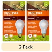 (2 pack) Vibrant Life Daylight Bulb for Reptiles, 75 Watts, Terrarium Habitat Lighting