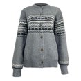 thumbnail image 4 of Chaqueta y abrigo informal de manga larga sin capucha para mujer, cárdigan con botones bordados a la moda de invierno, chaqueta de suéter de manga larga, abrigo para mujer, 4 of 7