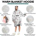 thumbnail image 5 of Wearable Oversized Blanket,White Cow Moo Milk Pattern Wearable Blanket Hoodie for Adults,Cozy Hooded Blankets with Super Pockets,Super Warm Fuzzy Pullover for Women & Men, 5 of 6