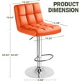 thumbnail image 2 of Wubio Bar Stools Modern Pu Leather Swivel Adjustable Hydraulic Bar Stool Square Counter Height Stool Set of 2 (Orange), 2 of 15
